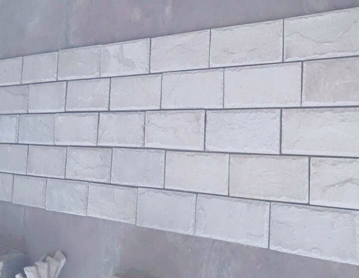 Dholpur White & Mint Ashlar Cladding