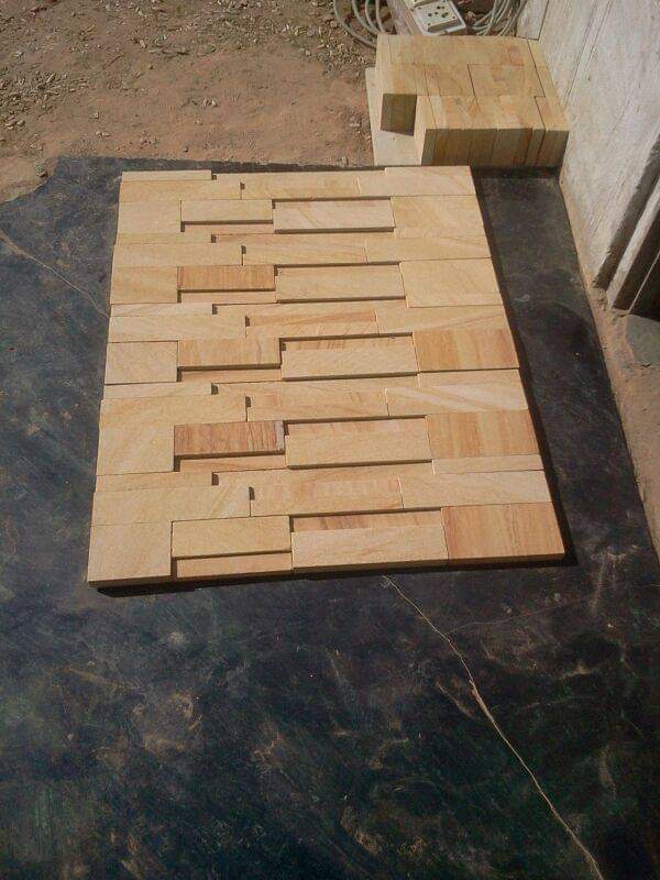 Teakwood Stepped Strip Ledgestone Cladding