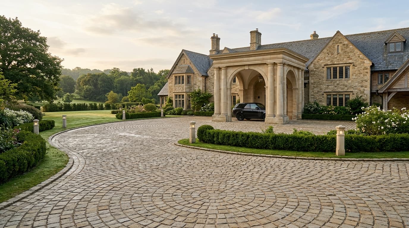 Cobblestone Carriage Driveways & Portico Courtyards