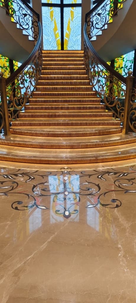 Imperial Grand Staircase & Waterjet Marble Inlay